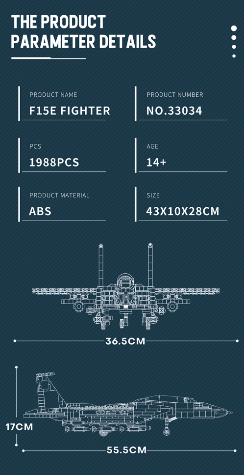 F15E Strike Eagle Bomber Jet - 1988 pcs