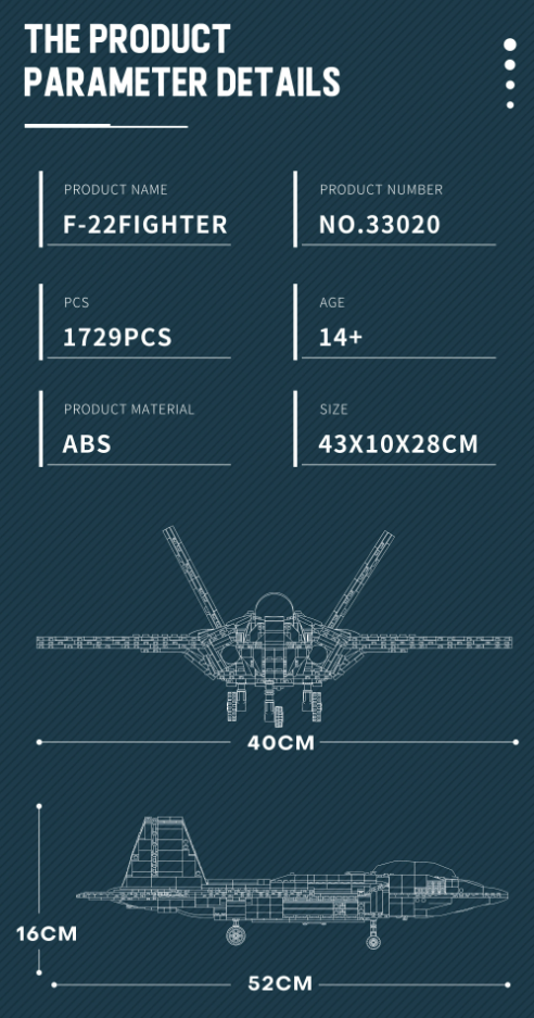 F-22 Fighter Jet - 1729 pcs